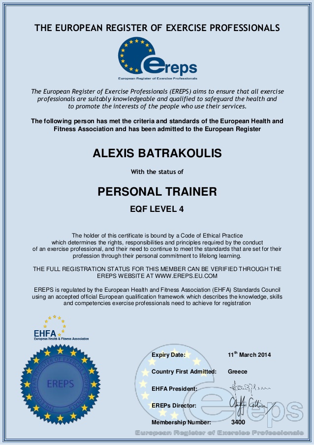 EREPS Membership Certificate EREPS Membership Certificate
